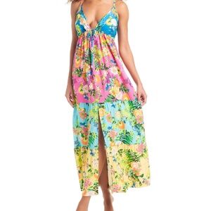 Bar Iii Women's Tiered Printed Ruffle Cover-up Dress, Multi